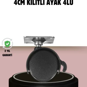 Kilitli 4 cm Tekerlek Ayak 4’lü Set Zemin Koruyucu