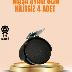 6 cm Kilitsiz Masa Ayağı Tekerleği 4’lü Set Çok Amaçlı