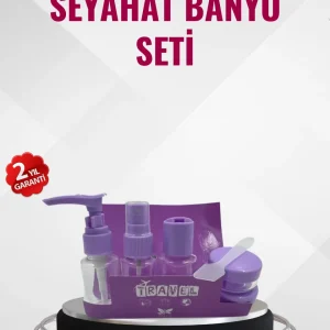 Seyahat Boy Banyo Seti 5’li Mini Şişe ve Krem Kutusu Çantalı