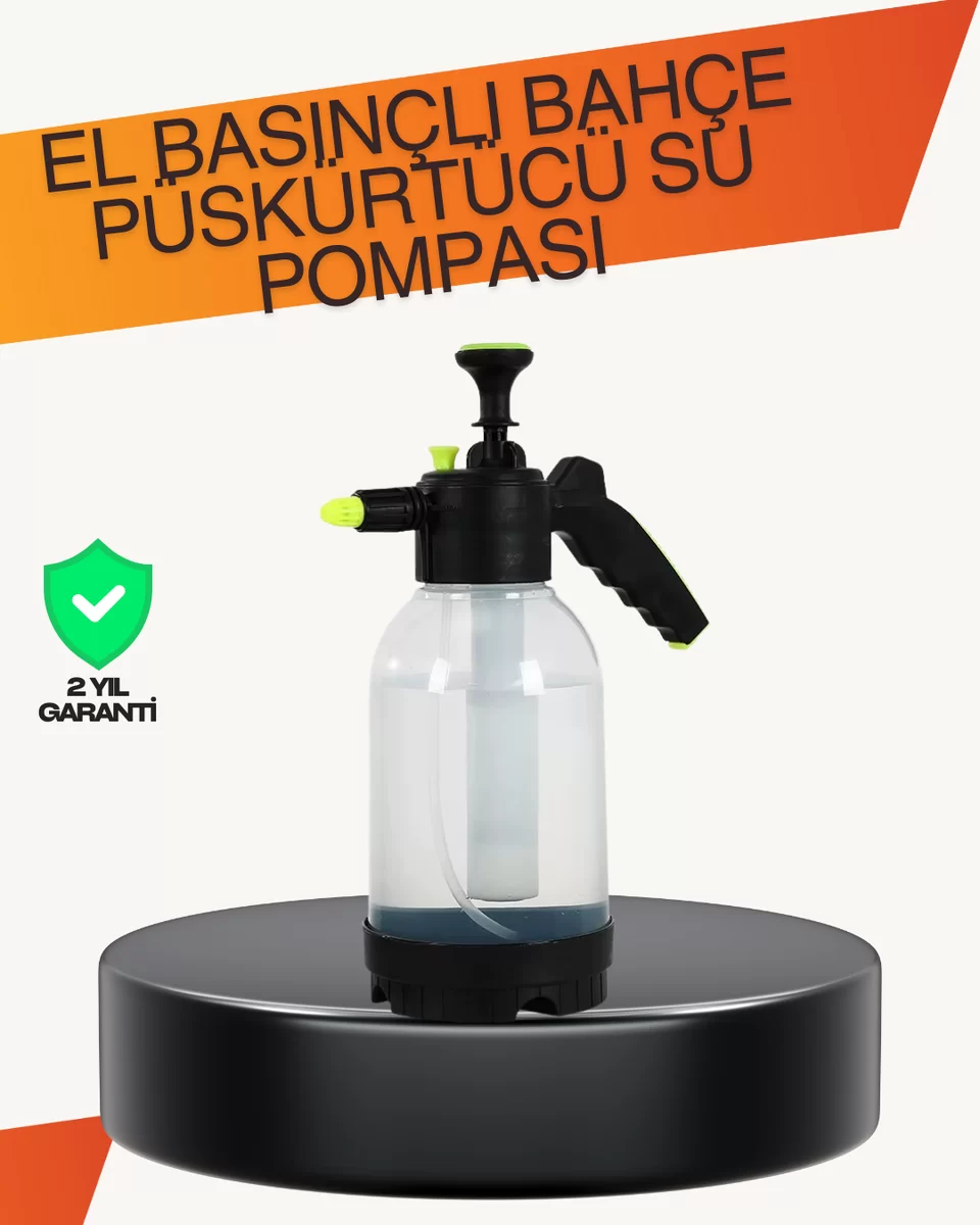 Manuel Köpük Üreten Basınçlı Sprey Şişesi 2L Temizlik ve Oto Yıkama