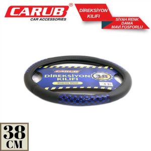 Direksiyon Kilifi 38Cm Siyah-Mavi Damali Fosforlu