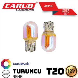 Ampul Diadem  12V T20 W30  Krom Turuncu 2 Li