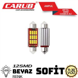 Sofit Ledli Beyaz Smd 12 Ledli 36Mm 9-30Volt