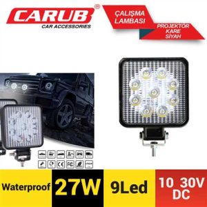 Çalisma Lambasi Kare 9 Led 27W 10-30V 11X2Cm