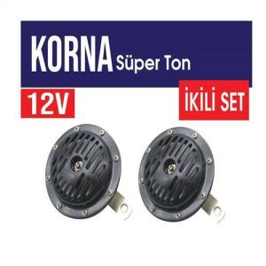 Süpertone Korna 12V Siyah Büyük (13 Mm) Ince-Kalin