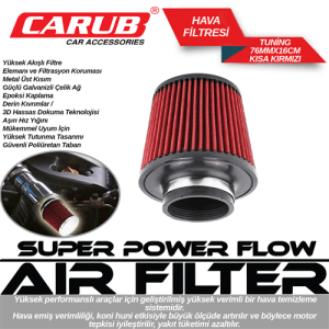 Hava Filtresi Kirmizi 16Cm Kisa