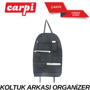 Ceplik Koltuk Arkasi Organizer Kumas Siyah Çantali