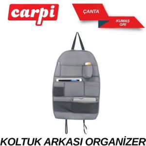 Ceplik Koltuk Arkasi Organizer Kumas Gri Çantali