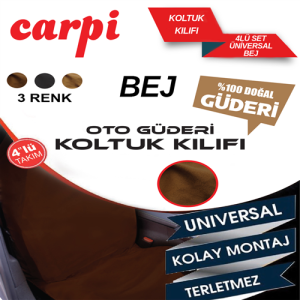 Oto Koltuk Kilifi Güderi 4 Lü Bej Üniversal