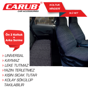 Minder Kilim 2 Li Pilot + Arka Serme  3 Parca Takim