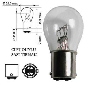 Ampul 1016 12V 21/4W Yakin Tirnak