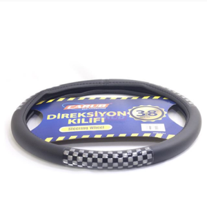 Direksiyon Kilifi 38Cm Siyah Beyaz Dama Fosforlu