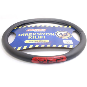 Direksiyon Kilifi 42 Cm Siyah Kirmizi Yazili Fosforlu