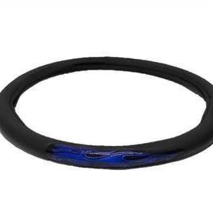 Direksiyon Kilifi 38Cm Siyah Mavi Desenli Fosforlu