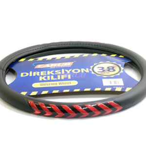 Direksiyon Kilifi 38Cm Siyah Kirmizi Fosforlu