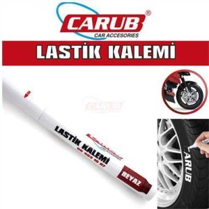 Lastik Yazma Kalemi Bilyali Beyaz