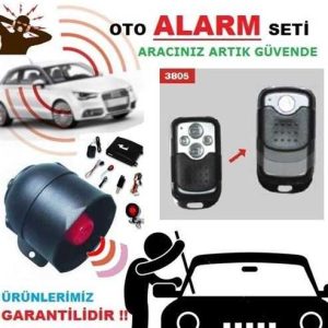 Oto Alarmi Komple Set 12V  Kumanda Modeli: 3805