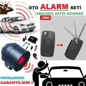 Oto Alarmi Komple Set Sustali 12V  Kumanda Modeli: 3208
