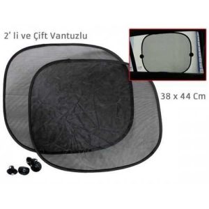 Yan Cam Perde Vantuzlu Siyah 44X38 Cm