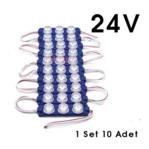 Parmak Lamba 3 Ledli Mavi     24V (10 Lu) Set