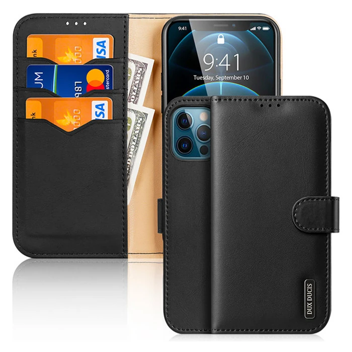 Dux Ducis iPhone 12 Pro Max Kılıf Mıknatıslı Cüzdanlı Deri Kılıf Hivo Series-(5775)
