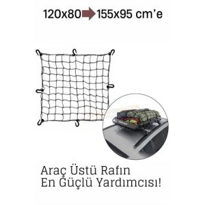 Elastik Bagaj Filesi 120x80 cm – 155x95 cm’e Kadar Genişler | Araç Üstü Kamp ve Seyahat İçin