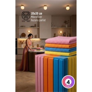 4'lü Lüks Mikrofiber Bez Seti: İz Bırakmayan Ultra Emici