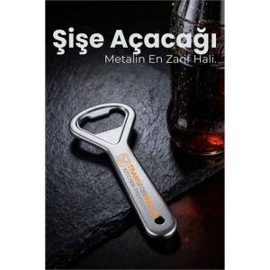 Ergonomik Metal Şişe Açacağı - Gazoz Kola Bira Kapağı Açıcı