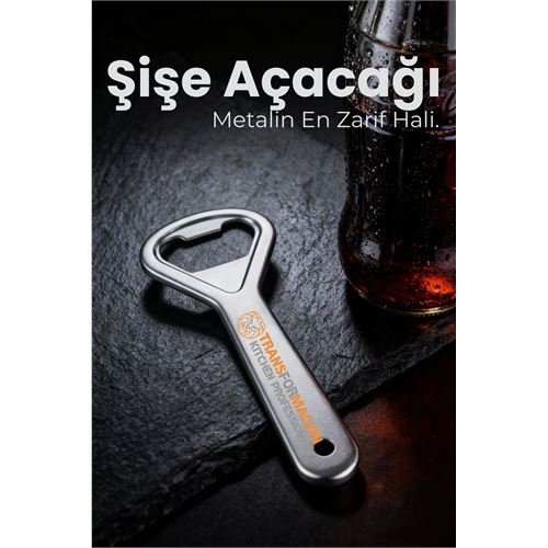 Ergonomik Metal Şişe Açacağı - Gazoz Kola Bira Kapağı Açıcı