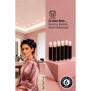 Saç Bigudisi - 6'lı Saç Bukle Şekillendirme Seti - Lastikli - Ömürlük Şekillendirme