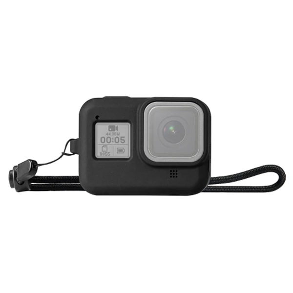 PULUZ PU428B GoPro HERO8 İçin Silikon Koruma Kılıfı+Wrist Strap-(5775)