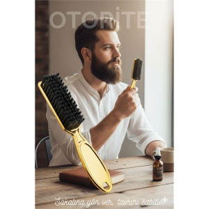 GOLD Sakal Bıyık Tarama Fırçası - Sakal FırçaSI – Şekillendirici Anti-Statik