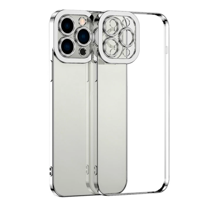 ALLY Fashion Series iPhone 11 Pro Kılıf Renkli Kenar Lazer Çerçeveli Silikon Kılıf-(5775)