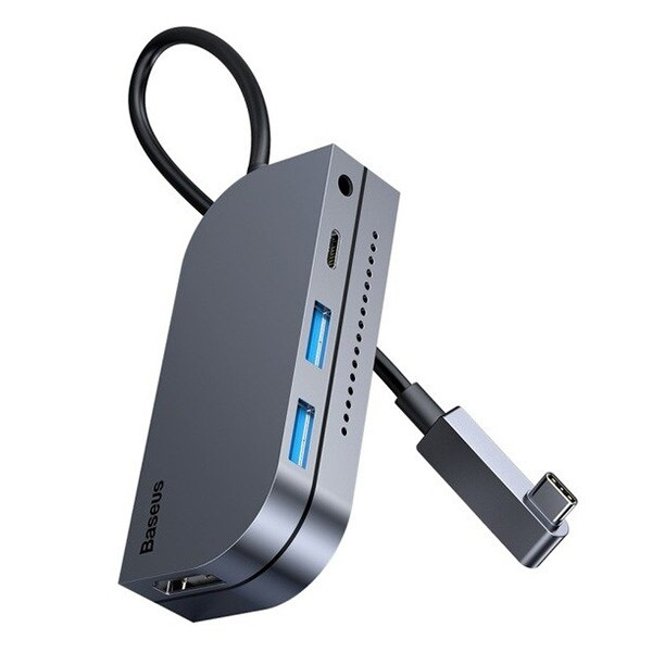 BASEUS Bending Angle No.7 Çok fonksiyonlu 6 Port Type-C Hub (CAHUB-CWJ0G)-(5775)