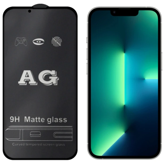 ALLY iPhone 13 -13 Pro 6.1inç Full Glue Matte Tempered Cam Ekran Koruyucu-(5775)