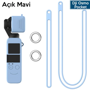 Ally Dji Osmo Pocket Koruyucu Silikon Kılıf+El Ve Boyun Strap Askısı-(5775)