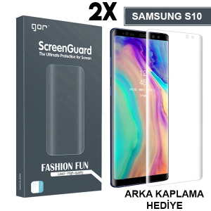 Gor Sm Galaxy S10 3d Kavisli Darbe Emici Full Ekran Koruyucu 2 Adet Set-(5775)