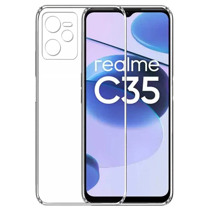 Ally Realme C35 Kılıf Kamera Korumalı Ultra İnce Şeffaf Silikon Kılıf-(5775)