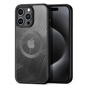 Dux Ducis iPhone 15 Pro Max Aimo Series MagSafe Premium Buzlu Sert PC-TPU Kılıf-(5775)