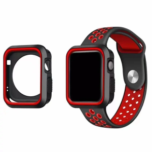 Ally Apple Watch 7-8 41mm 6-5-4 40mm Nike Style Çift Renk Silikon Kılıf 3-2-1 38mm-(5775)