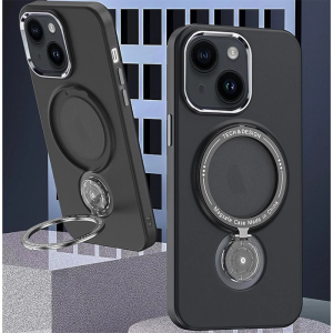 ALLY iPhone 14 Plus İçin Magsafe Uyumlu Standlı Manyetik Silikon Kılıf-(5775)