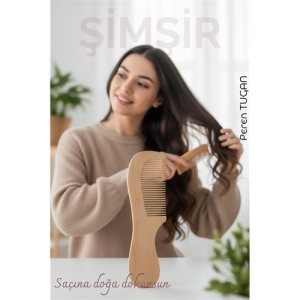 Doğal Şimşir Ahşap Tarak – 16 cm Anti-statik Kepek Karşıtı ve El Yapımı