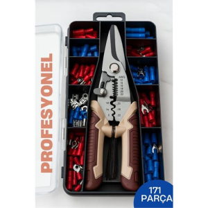 Profesyonel Tel Soyma ve Sıkma Pensesi Seti – 8'' Otomatik Kablo Konnektörlü