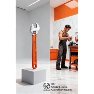 10 İnç Kurbağacık Anahtar - Chrome Vanadium Çelik Ergonomik İzole Saplı Ayarlı Anahtar