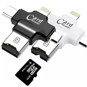 Card Reader 4in1 Type-C- İphone Lightning-Micro Usb Hafıza Kart Okuyucu-(5775)