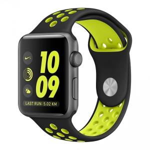 Ally Apple Watch 7-8 45mm 6-5-4 44mm Kayış Kordon Nike Style Soft Silikon 3-2-1 42mm-(5775)