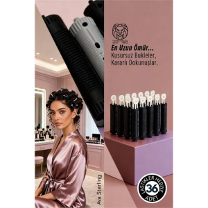 Saç Bigudisi - 36'lı Saç Bukle Şekillendirme Seti - Lastikli - Ömürlük Şekillendirme