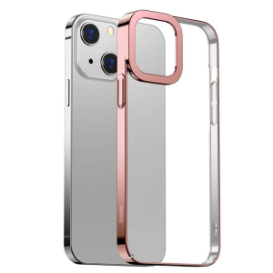 Baseus Glitter iPhone 13 6.1inç Kılıf Renkli Kenar Şeffaf Silikon-(5775)