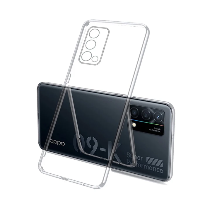 Ally OPPO K9 5G Kılıf Kamera Korumalı Ultra İnce Şeffaf Silikon Kılıf-(5775)