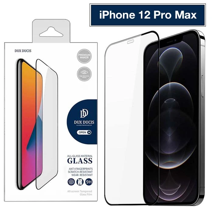 Dux Ducis iPhone 12 Pro Max 6.7inç Tempered Cam Ekran Koruyucu 10D Full Kaplama-(5775)